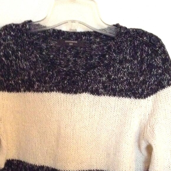 Denver Hayes Women's Black White Color Block Sweater Size S/P Cotton Blend Comfy - Picture 4 of 7